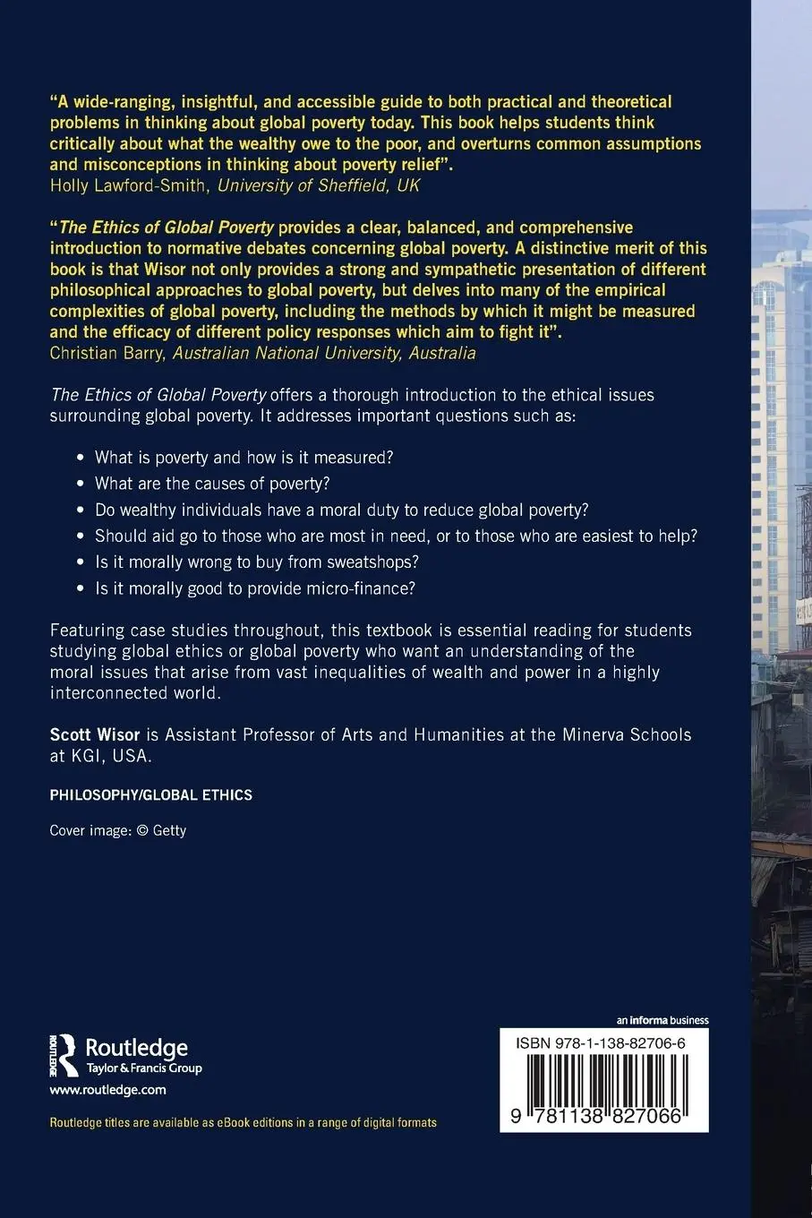 Rückseite: 9781138827066 | The Ethics of Global Poverty | An introduction | Scott Wisor | Buch