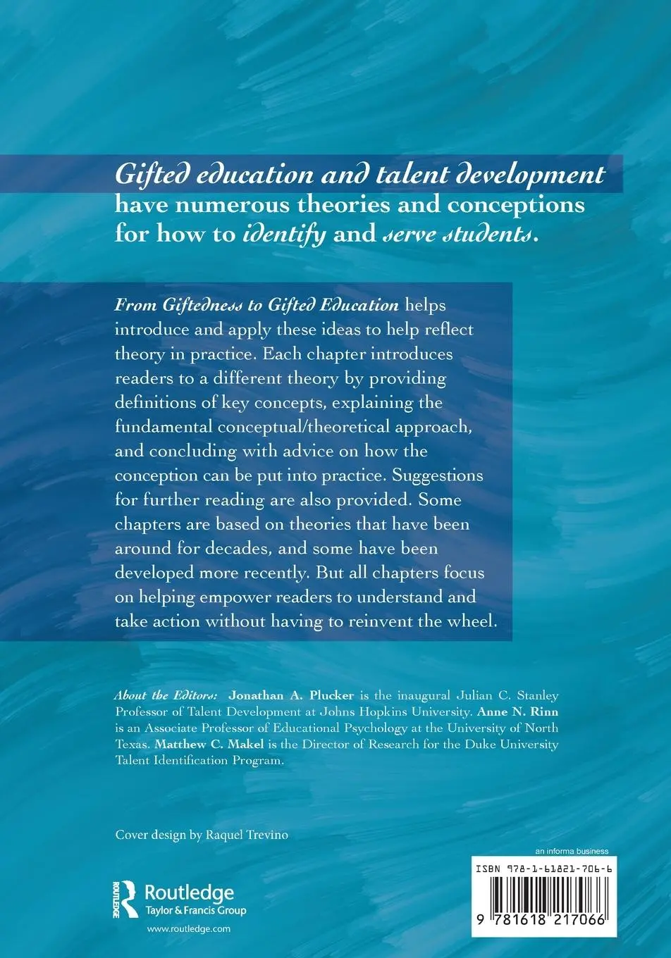 Rückseite: 9781618217066 | From Giftedness to Gifted Education | Reflecting Theory in Practice