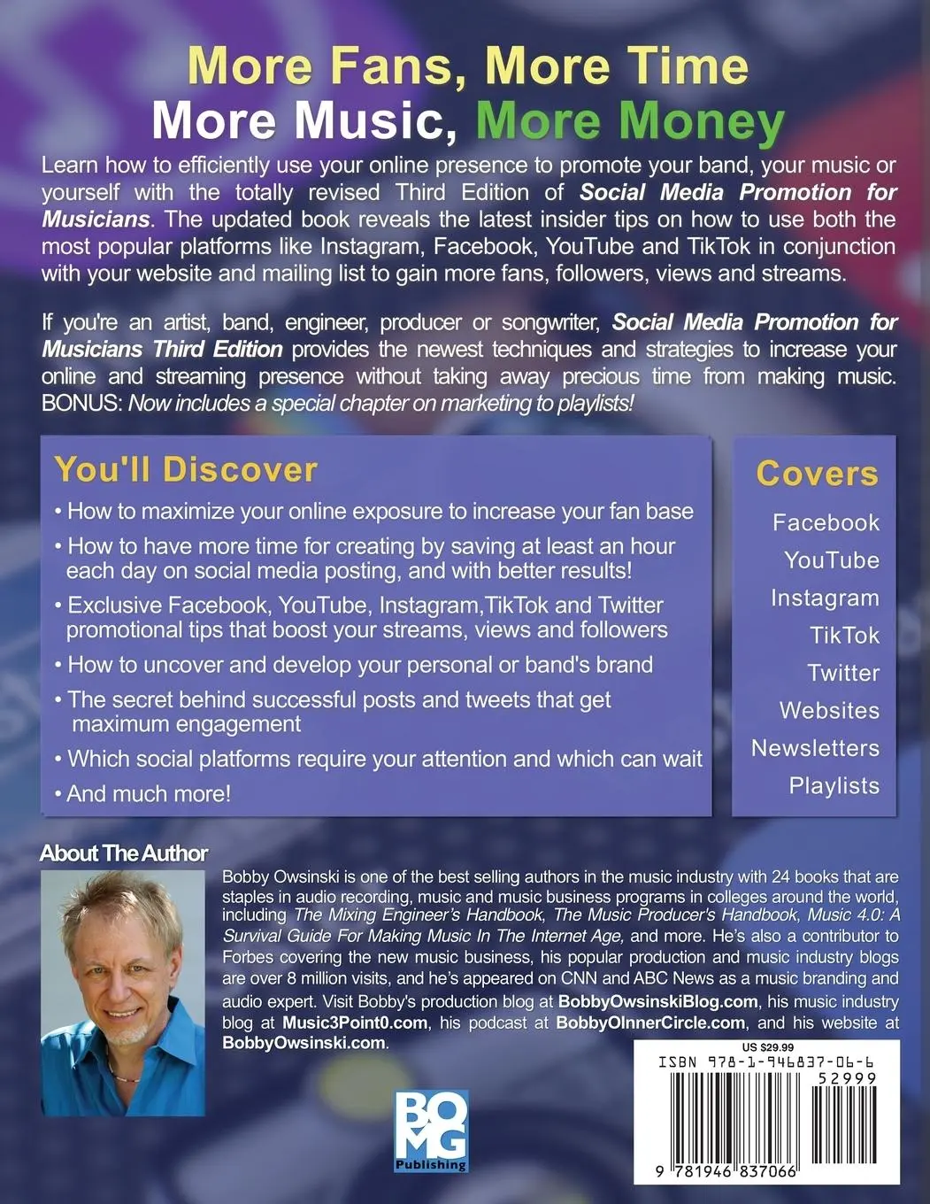 Rückseite: 9781946837066 | Social Media Promotion For Musicians - Third Edition | Bobby Owsinski