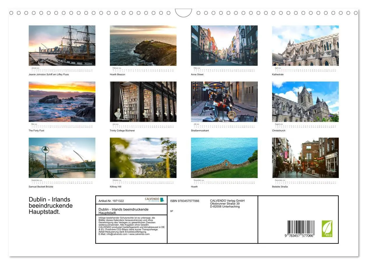 Bild: 9783457577066 | Dublin - Irlands beeindruckende Hauptstadt. (Wandkalender 2026 DIN...