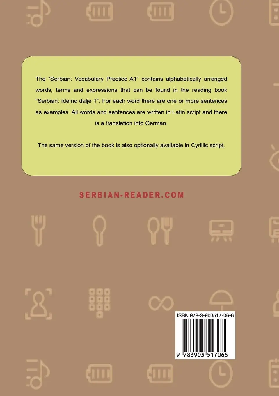 Rückseite: 9783903517066 | Serbian Vocabulary Practice A1 to the Book 'Idemo dalje 1' - Latin...