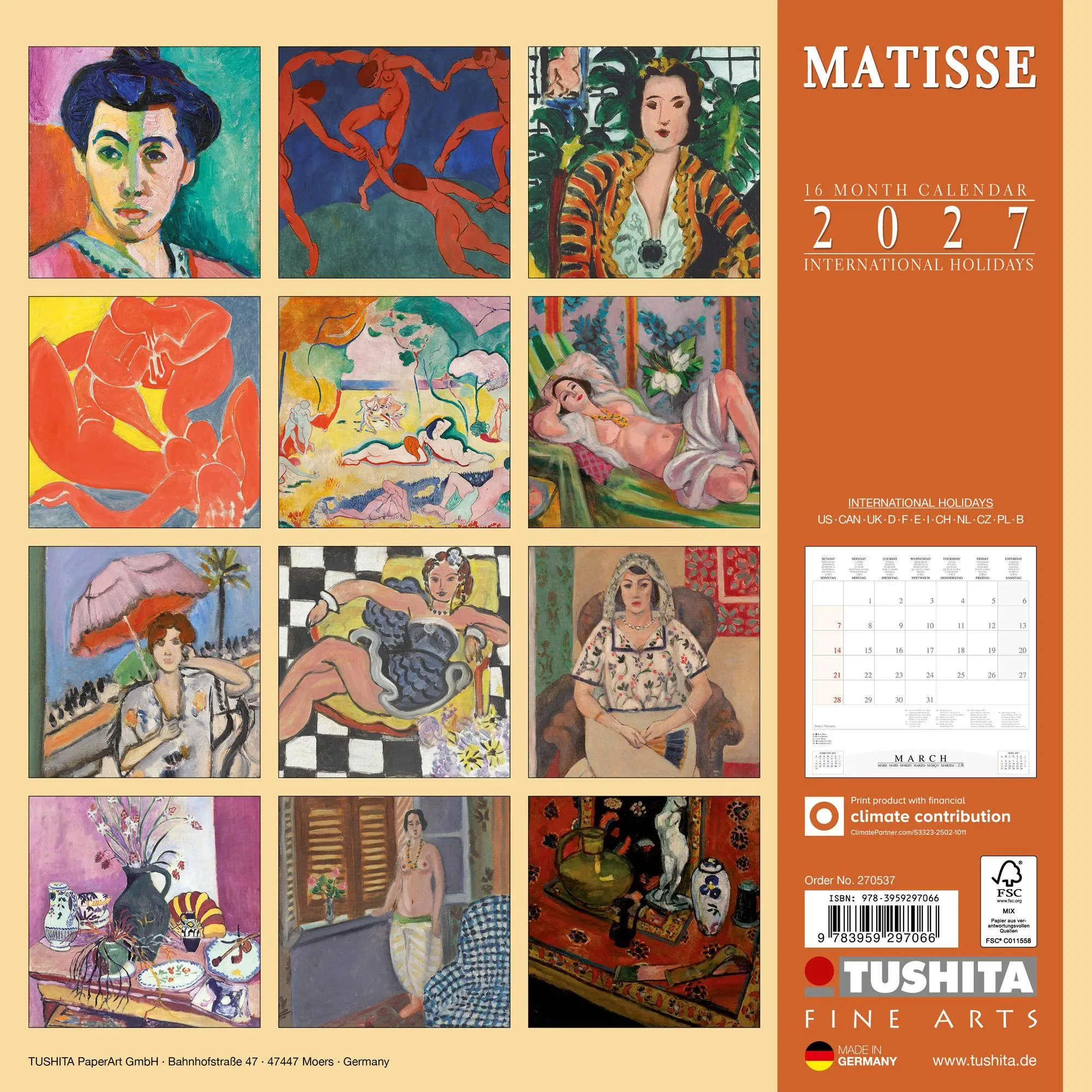 Bild: 9783959297066 | Matisse 2027 | Kalender 2027 | Kalender | 28 S. | Englisch | 2027