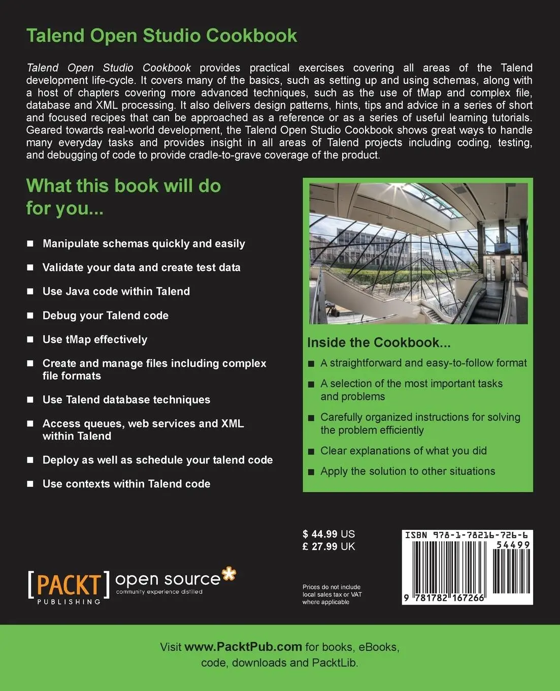 Rückseite: 9781782167266 | Talend Open Studio Cookbook | Richard Daniel Barton | Taschenbuch