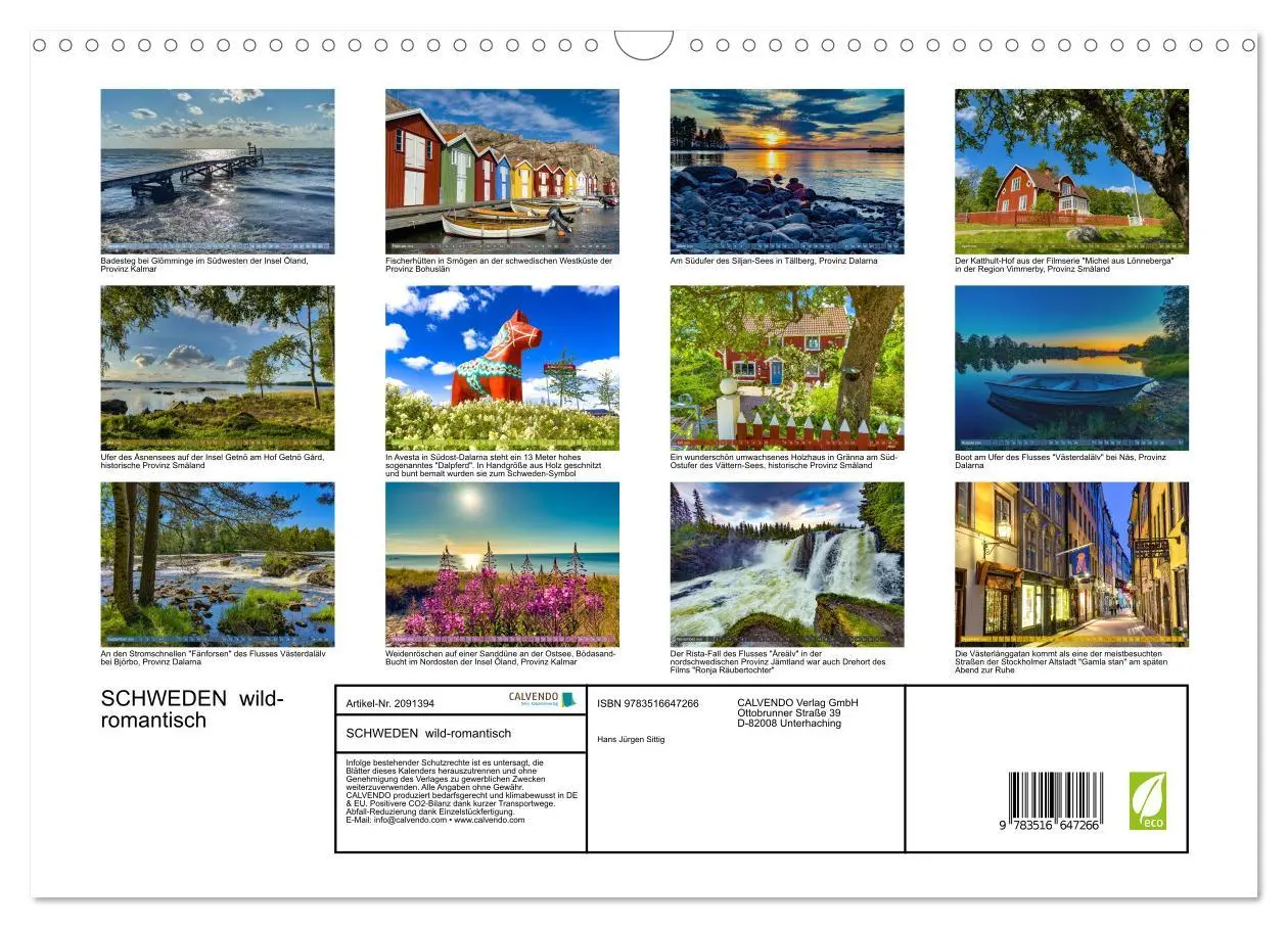 Bild: 9783516647266 | SCHWEDEN wild-romantisch (Wandkalender 2026 DIN A3 quer), CALVENDO...
