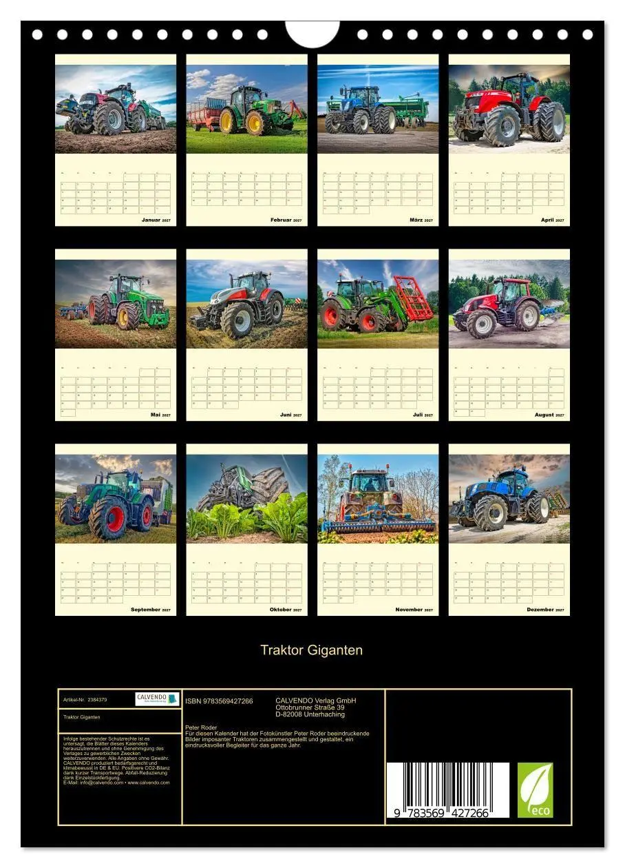 Bild: 9783569427266 | Traktor Giganten (Wandkalender 2027 DIN A4 hoch), CALVENDO...