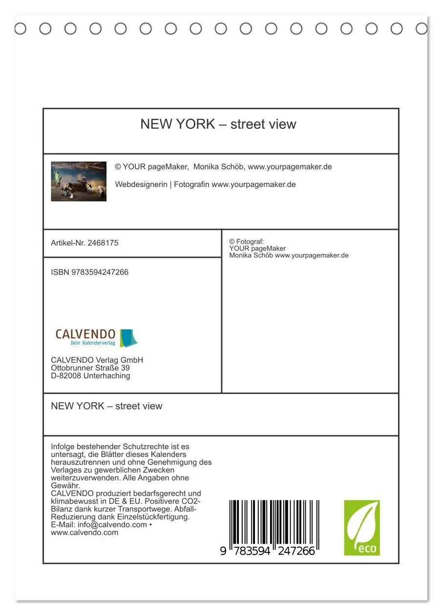 Bild: 9783594247266 | NEW YORK - street view (Tischkalender 2027 DIN A5 hoch), CALVENDO...