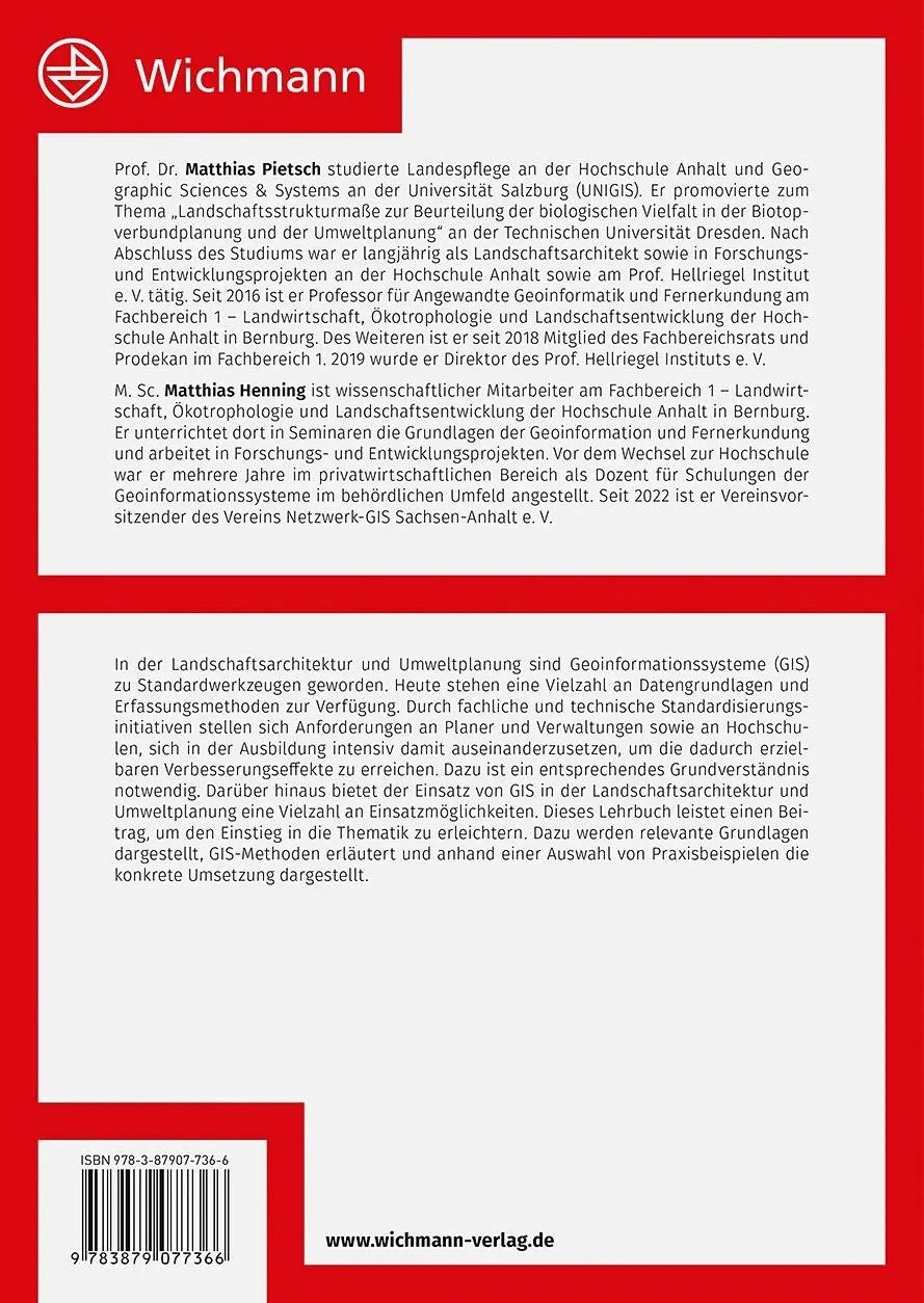 Rückseite: 9783879077366 | GIS in Landschaftsarchitektur und Umweltplanung | Pietsch (u. a.)