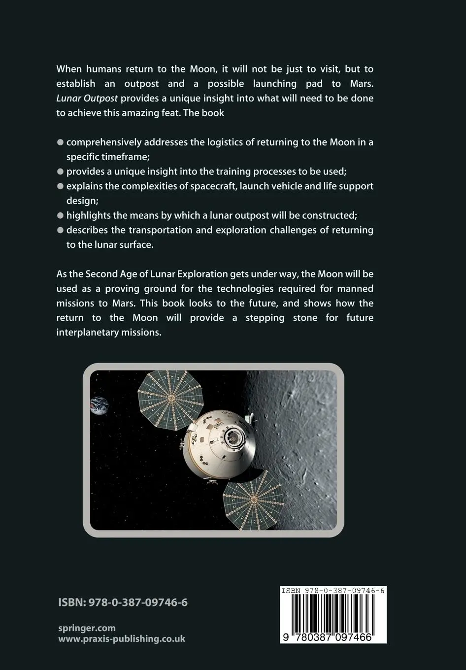 Rückseite: 9780387097466 | Lunar Outpost | Erik Seedhouse | Taschenbuch | Springer Praxis Books