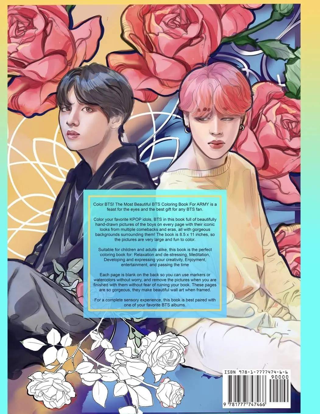 Rückseite: 9781777747466 | Color BTS! 2 | The Most Beautiful BTS Coloring Book For ARMY | Print
