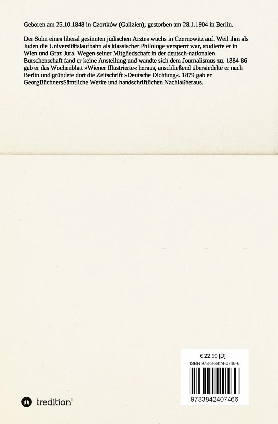 Rückseite: 9783842407466 | Der Pojaz / Vorwort | Karl Emil Franzos | Taschenbuch | Paperback