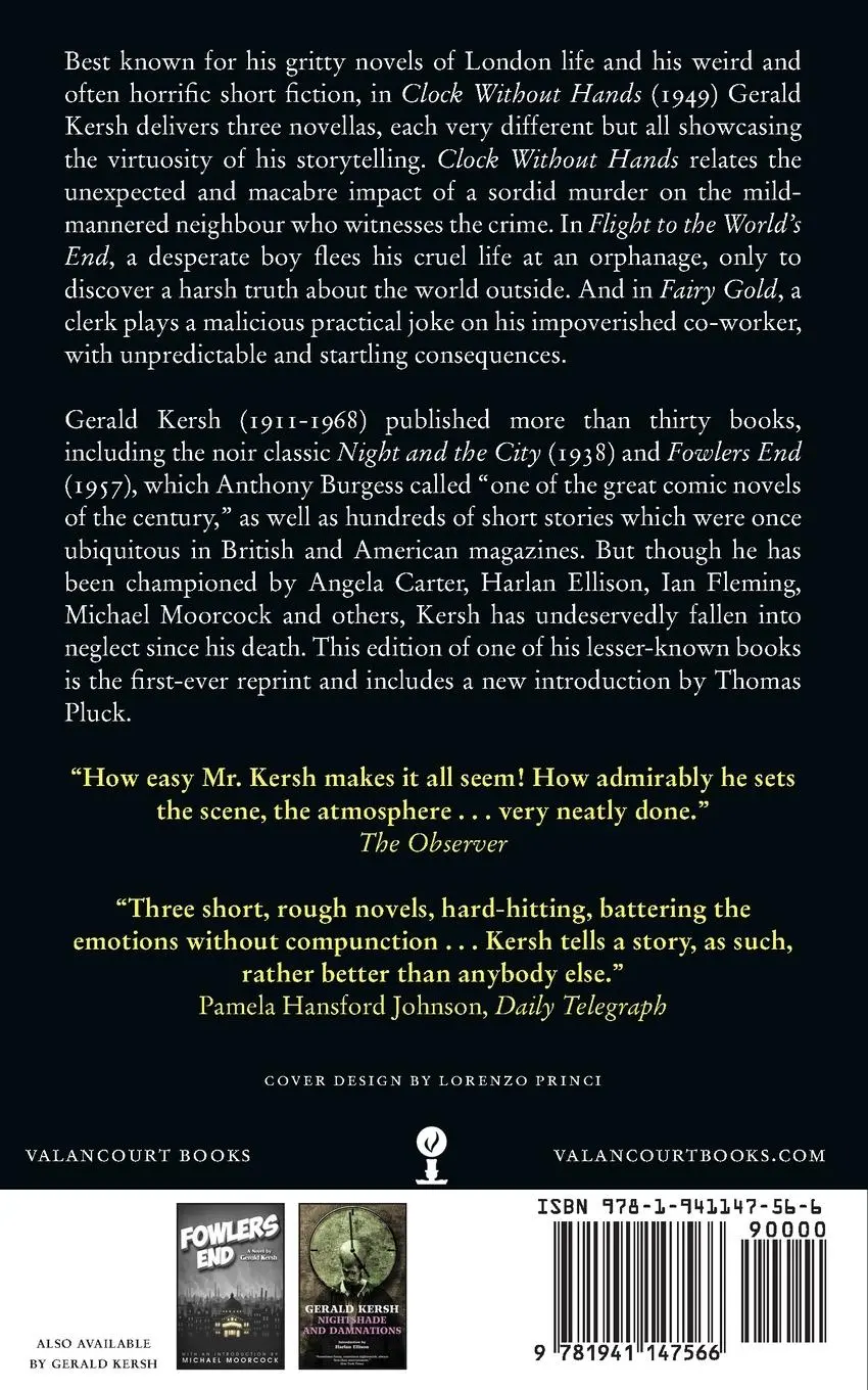 Rückseite: 9781941147566 | Clock Without Hands (Valancourt 20th Century Classics) | Gerald Kersh