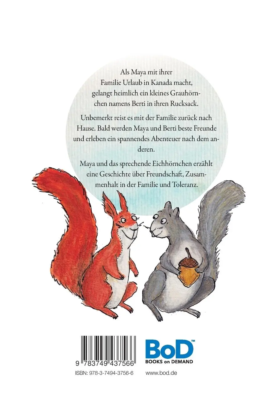 Rückseite: 9783749437566 | Maya und das sprechende Eichhörnchen | Bianca Schorowsky | Taschenbuch