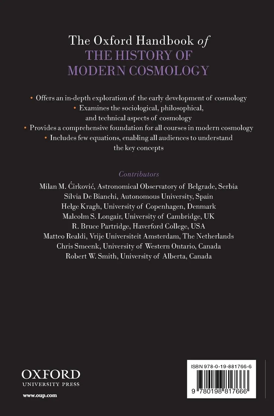 Rückseite: 9780198817666 | Ohb History Modern Cosmology Ohbk C | Longair Kragh | Buch | Gebunden