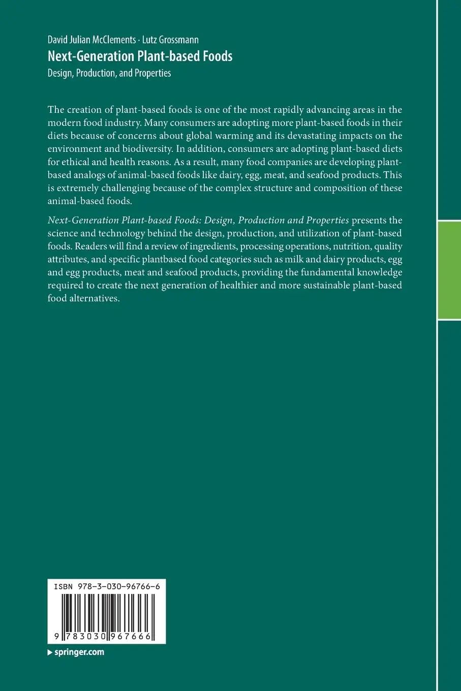 Rückseite: 9783030967666 | Next-Generation Plant-based Foods | Design, Production, and Properties