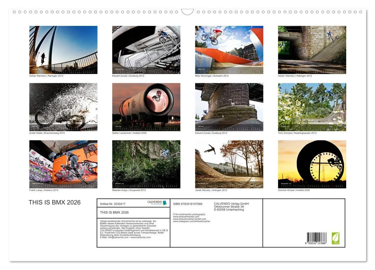 Bild: 9783516157666 | THIS IS BMX 2026 (Wandkalender 2026 DIN A2 quer), CALVENDO...