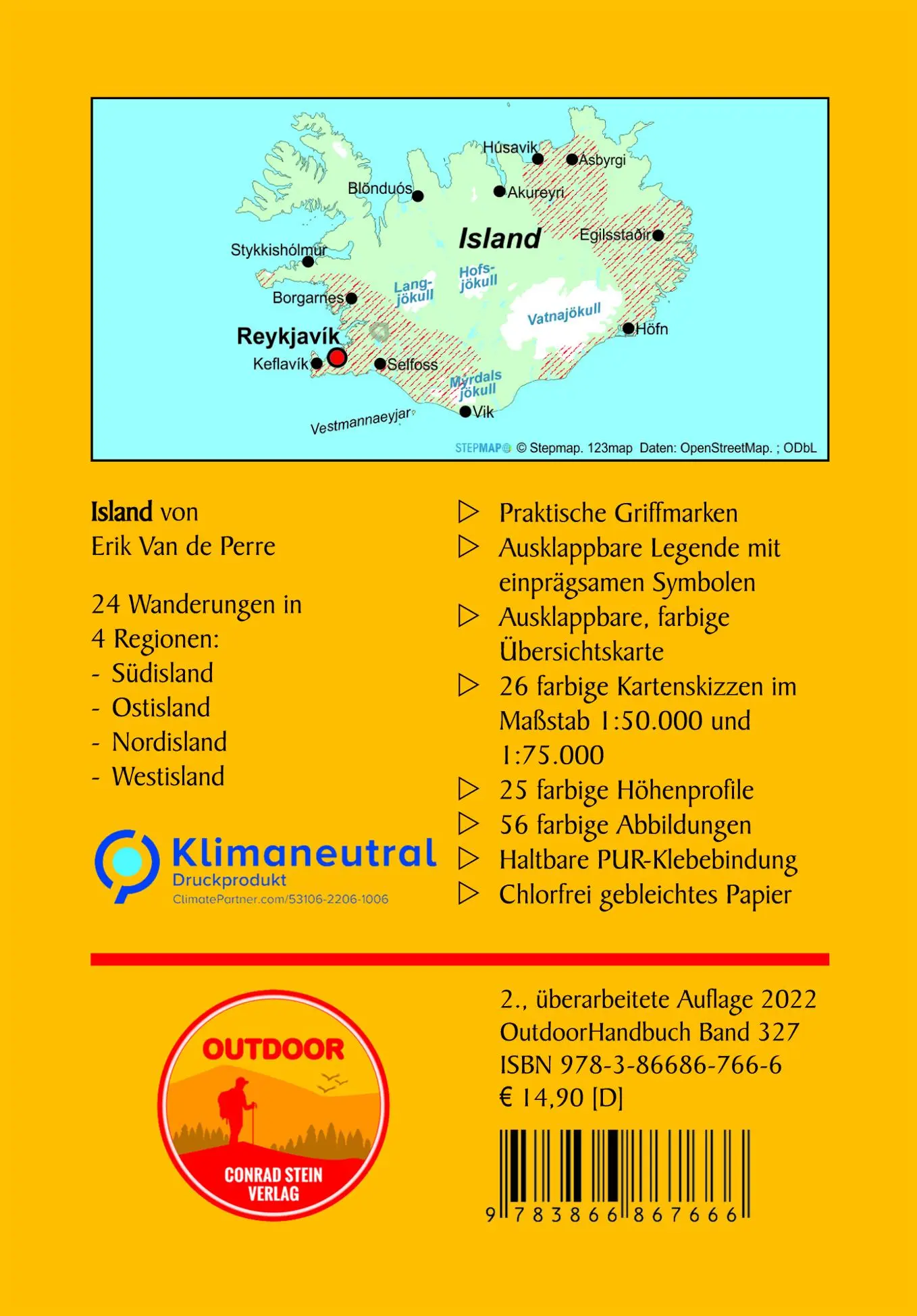 Rückseite: 9783866867666 | Island 24 Touren rechts und links der Ringstraße | Erik van de Perre