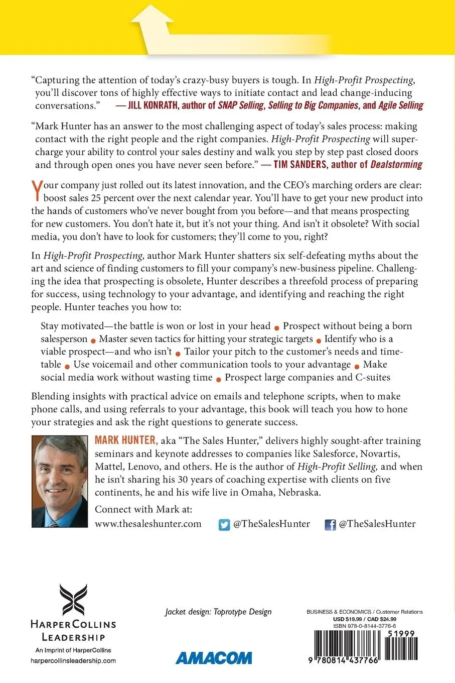 Rückseite: 9780814437766 | High-Profit Prospecting | Csp Mark Hunter | Taschenbuch | Englisch