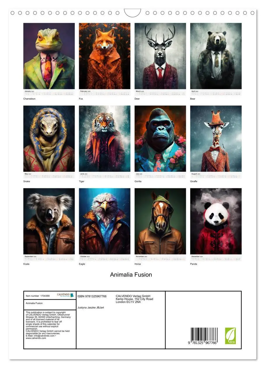 Bild: 9781325967766 | Animalia Fusion (Wall Calendar 2025 DIN A3 portrait), CALVENDO 12...