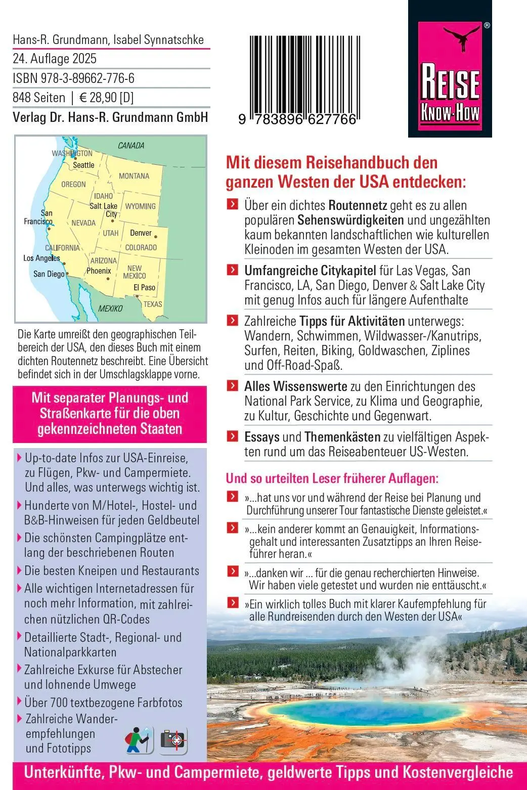 Bild: 9783896627766 | Reise Know-How Reiseführer USA - der ganze Westen | Taschenbuch | 2025