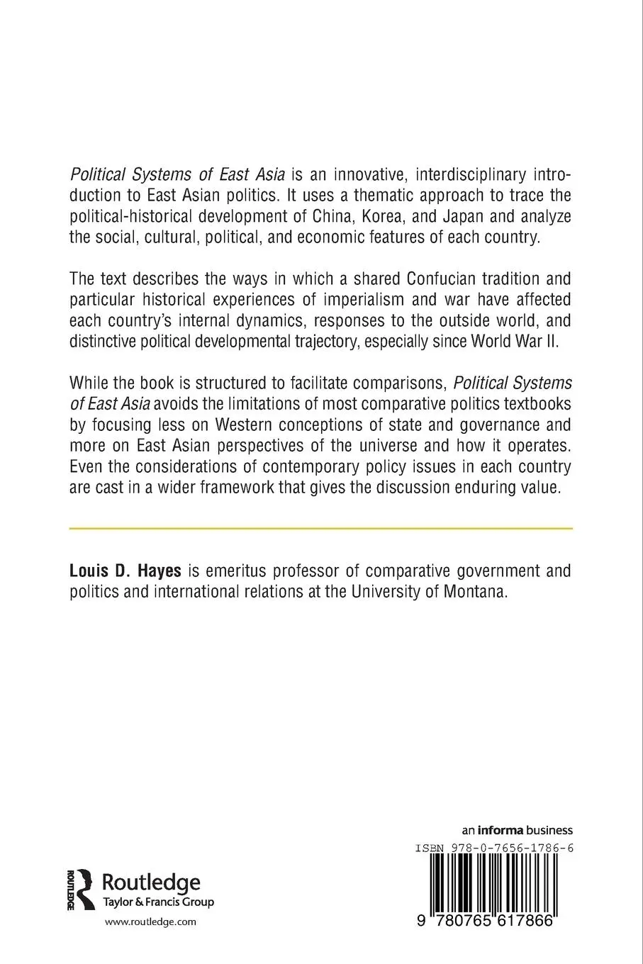 Rückseite: 9780765617866 | Political Systems of East Asia | China, Korea, and Japan | Hayes
