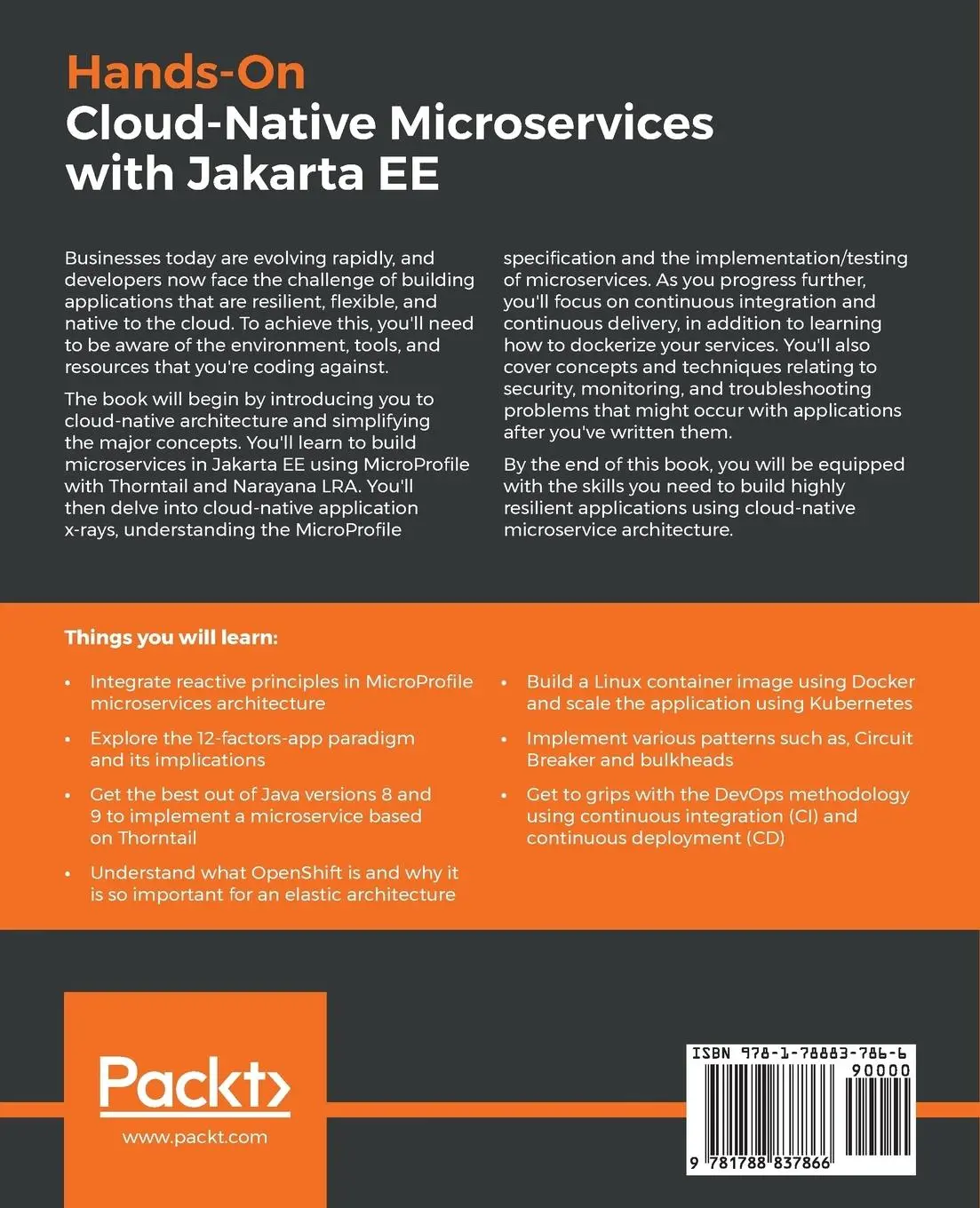 Rückseite: 9781788837866 | Hands-On Cloud-Native Microservices with Jakarta EE | Fugaro (u. a.)