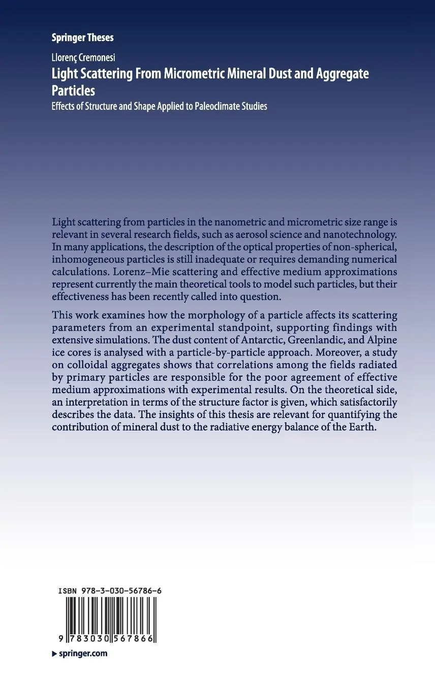 Rückseite: 9783030567866 | Light Scattering From Micrometric Mineral Dust and Aggregate Particles