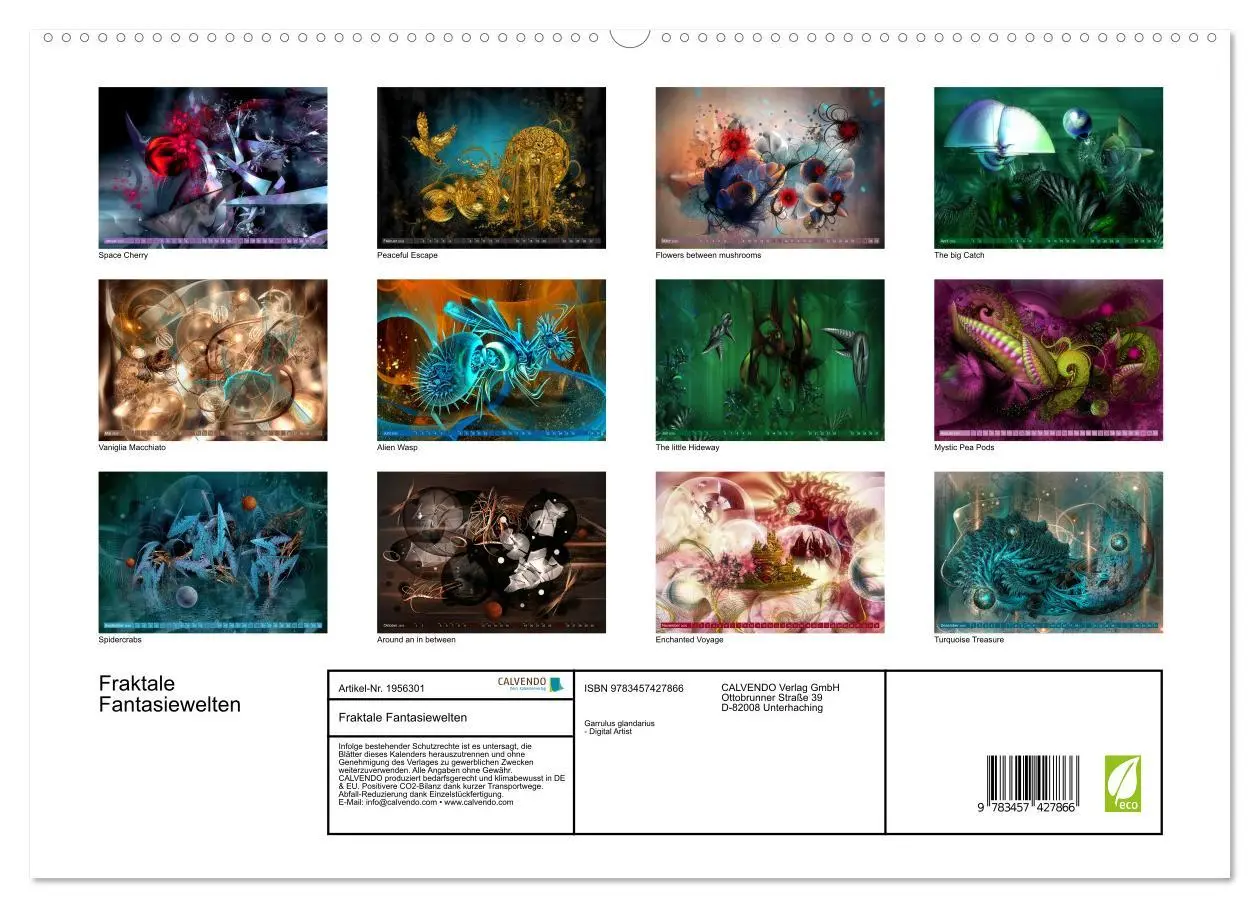Bild: 9783457427866 | Fraktale Fantasiewelten (hochwertiger Premium Wandkalender 2026 DIN...