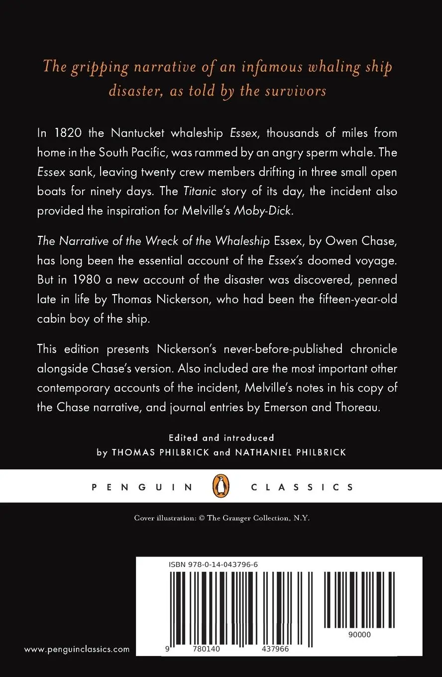 Rückseite: 9780140437966 | The Loss of the Ship Essex, Sunk by a Whale | First-Person Accounts