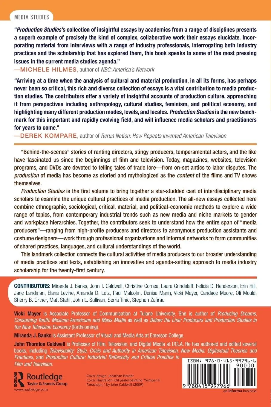 Rückseite: 9780415997966 | Production Studies | Cultural Studies of Media Industries | Buch