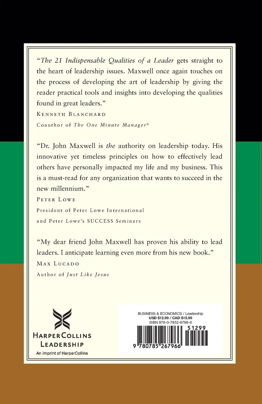 Rückseite: 9780785267966 | The 21 Indispensable Qualities of a Leader (International Edition)