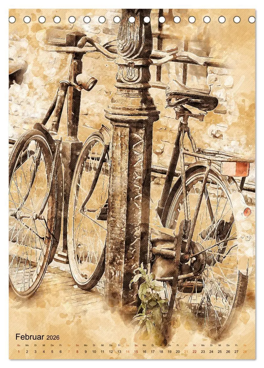 Bild: 9783516367966 | Fahrrad - Retro-Kalender (Tischkalender 2026 DIN A5 hoch), CALVENDO...