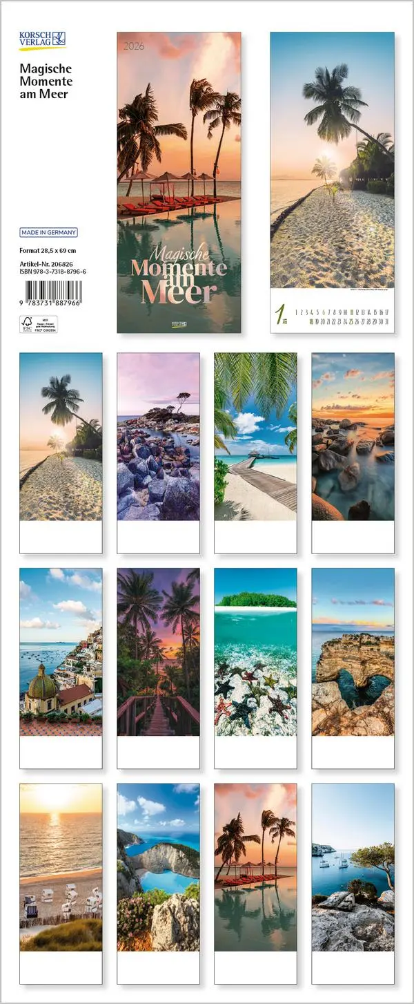 Bild: 9783731887966 | Magische Momente am Meer 2026 | Verlag Korsch | Kalender | 14 S.