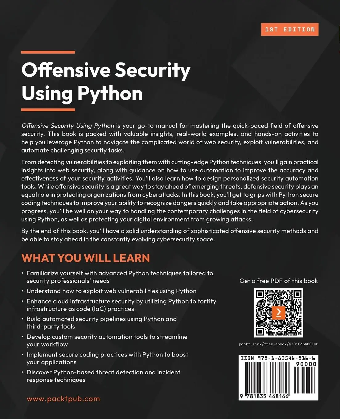 Rückseite: 9781835468166 | Offensive Security Using Python | Rejah Rehim (u. a.) | Taschenbuch