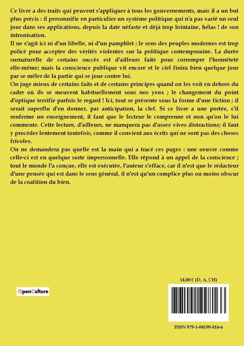 Rückseite: 9791041998166 | Dialogue aux Enfers entre Machiavel et Montesquieu | Maurice Joly