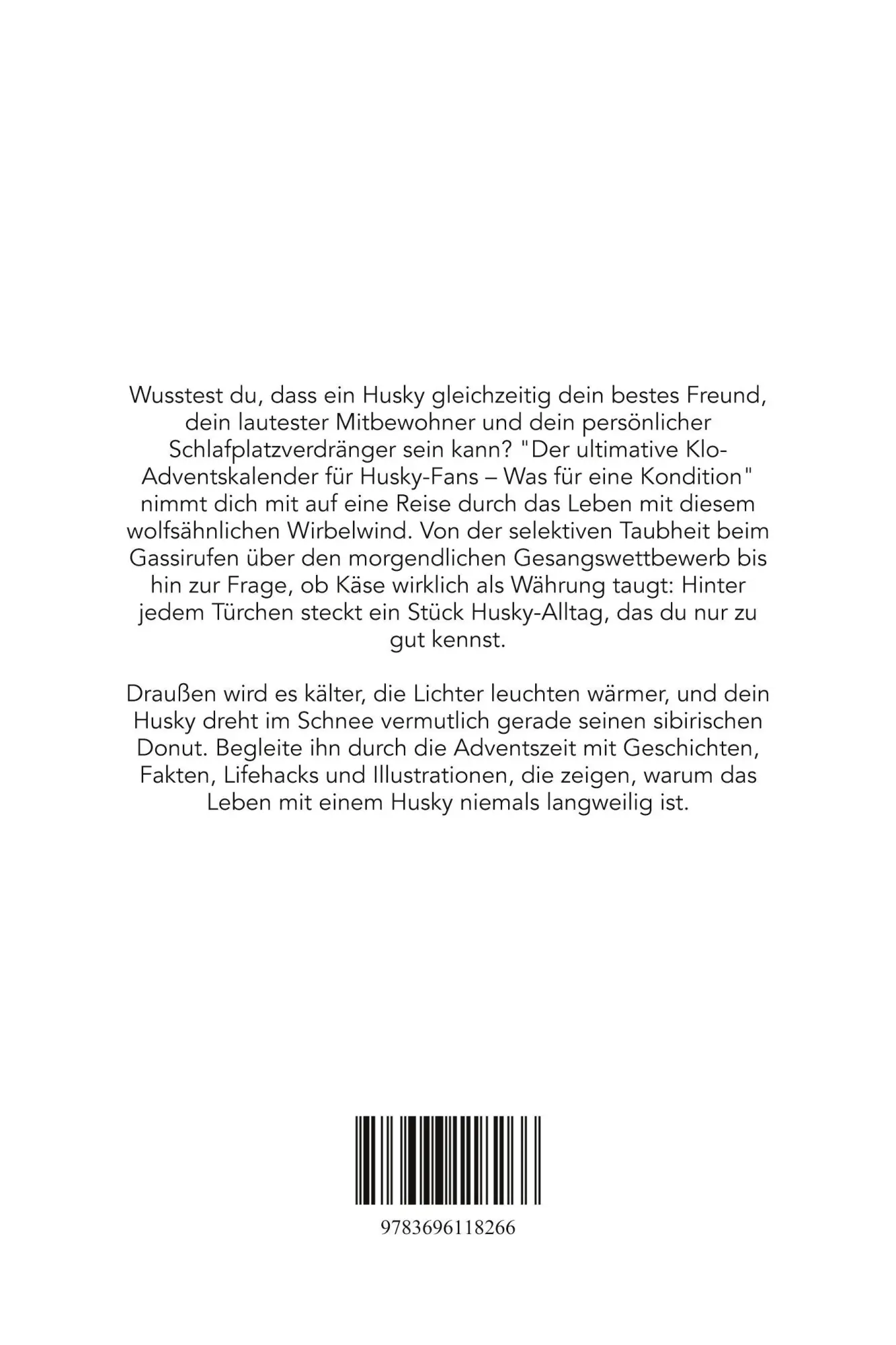 Rückseite: 9783696118266 | Der ultimative Klo-Adventskalender für Husky-Fans | Paul Schubert