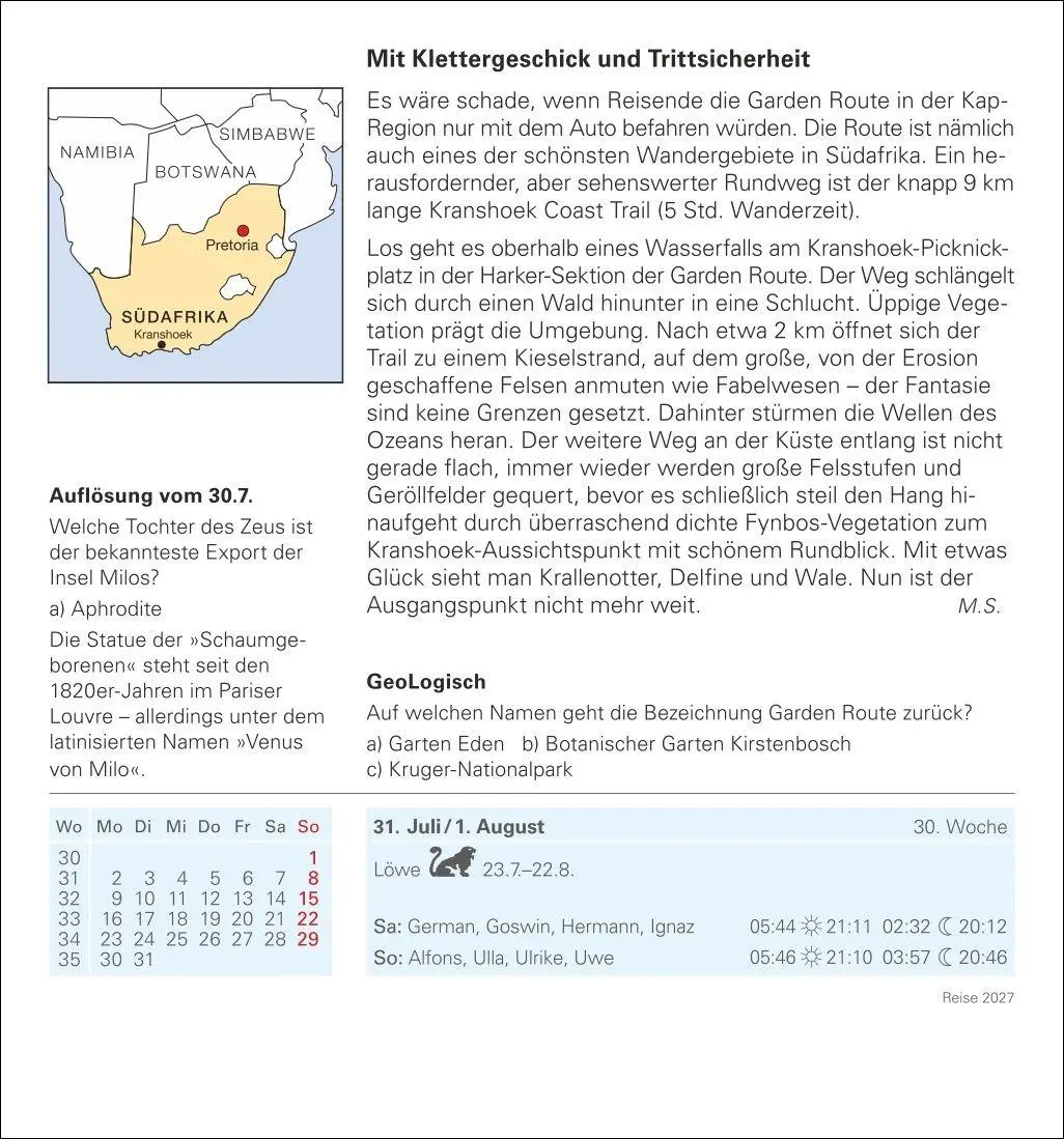Bild: 9783840038266 | Reise Tagesabreißkalender 2027 - Kulturkalender - Städte, Menschen,...