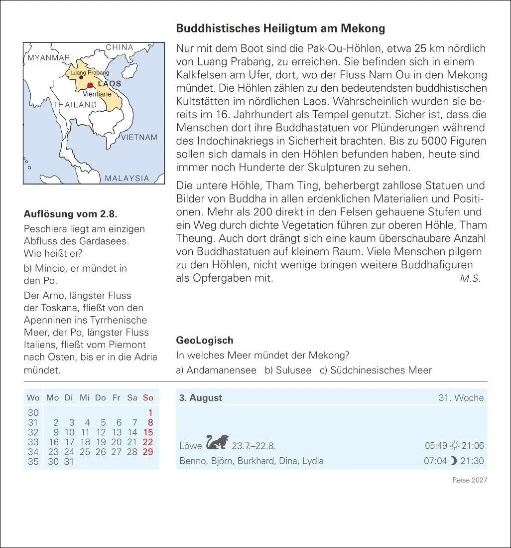 Bild: 9783840038266 | Reise Tagesabreißkalender 2027 - Kulturkalender - Städte, Menschen,...