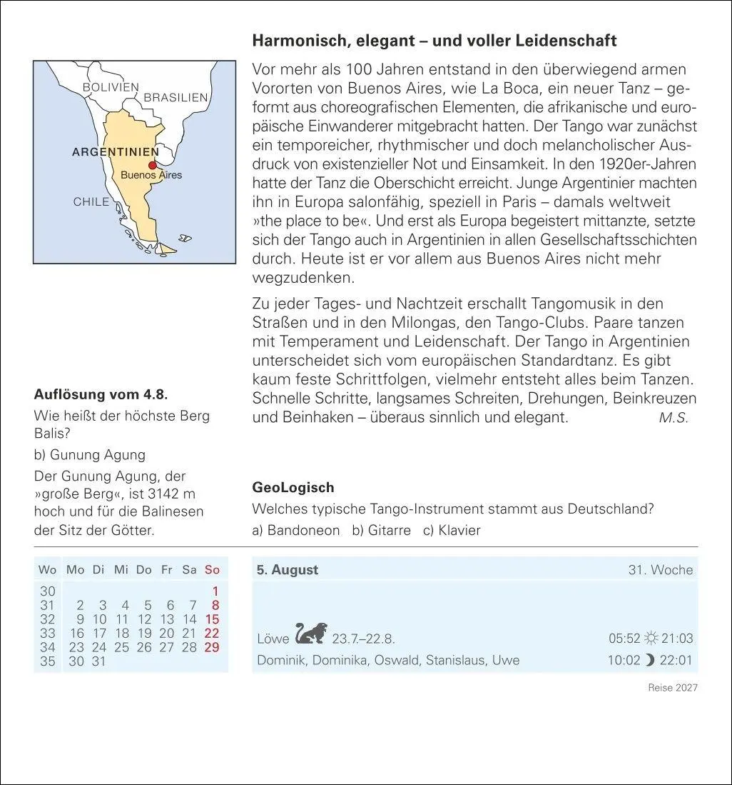 Bild: 9783840038266 | Reise Tagesabreißkalender 2027 - Kulturkalender - Städte, Menschen,...