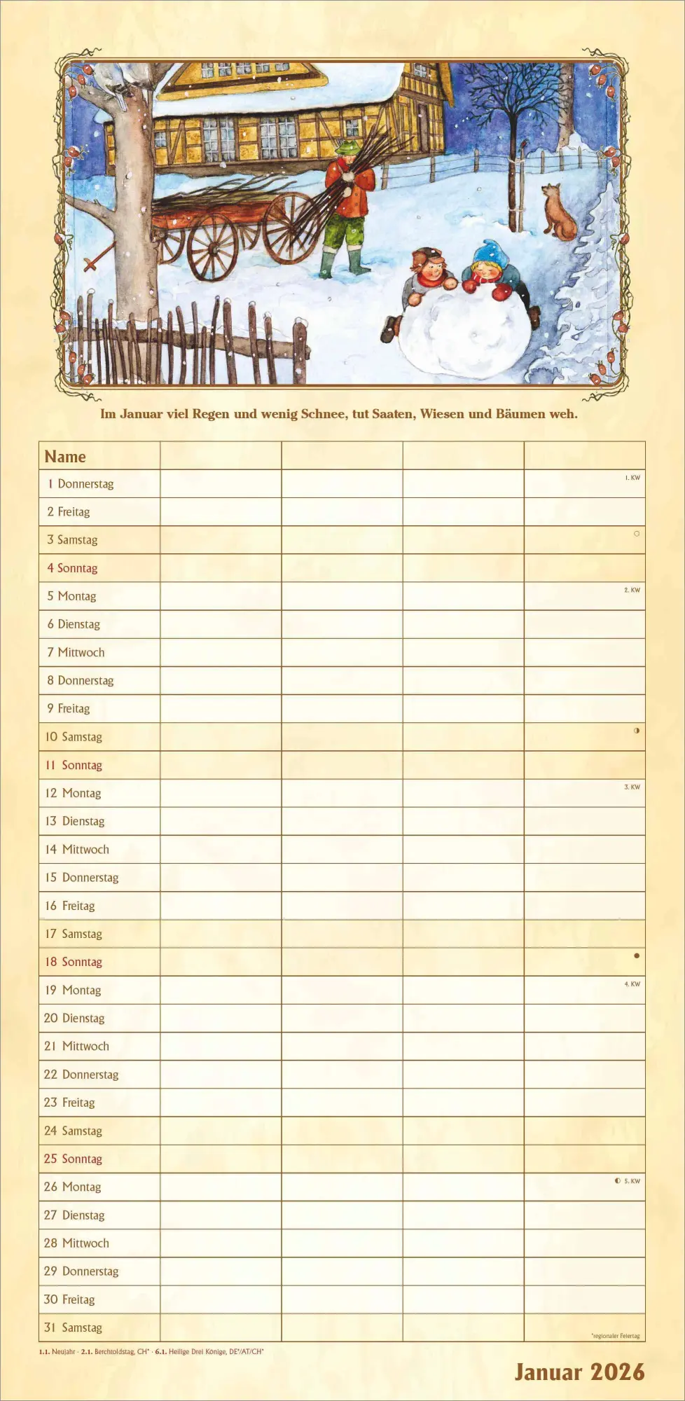 Bild: 4069095008366 | Bauernkalender Familienplaner - 4 Spalten | Kalender | 14 S. | Deutsch