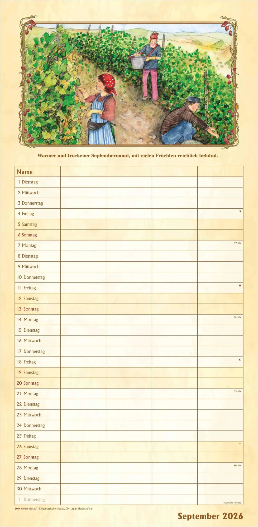 Bild: 4069095008366 | Bauernkalender Familienplaner - 4 Spalten | Kalender | 14 S. | Deutsch