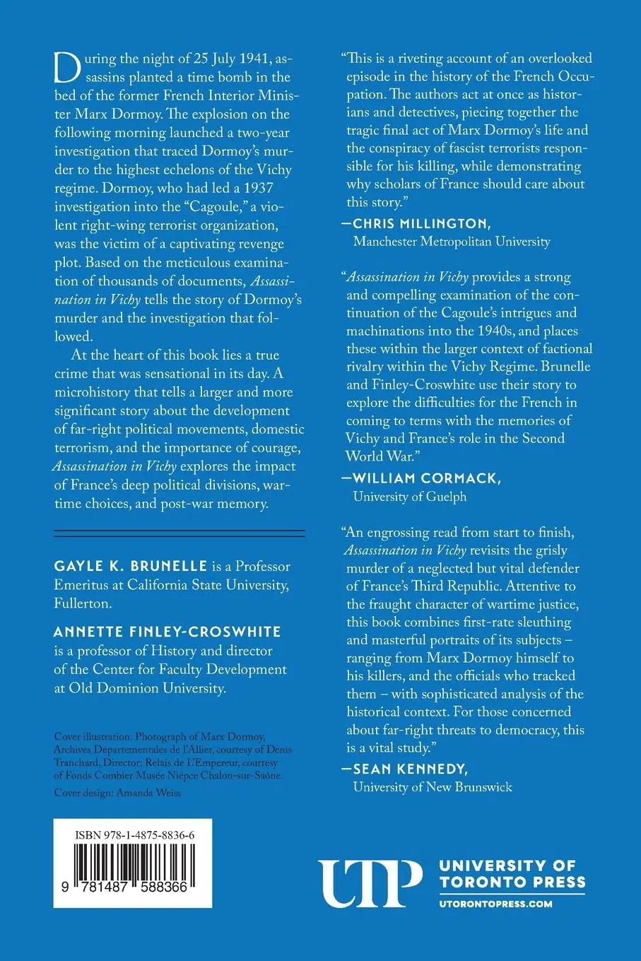 Rückseite: 9781487588366 | Assassination in Vichy | Gayle Brunelle (u. a.) | Taschenbuch | 2020