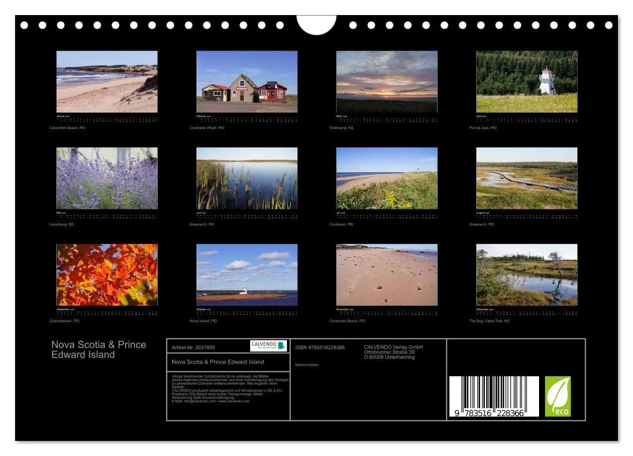 Bild: 9783516228366 | Nova Scotia &amp; Prince Edward Island (Wandkalender 2026 DIN A4 quer),...