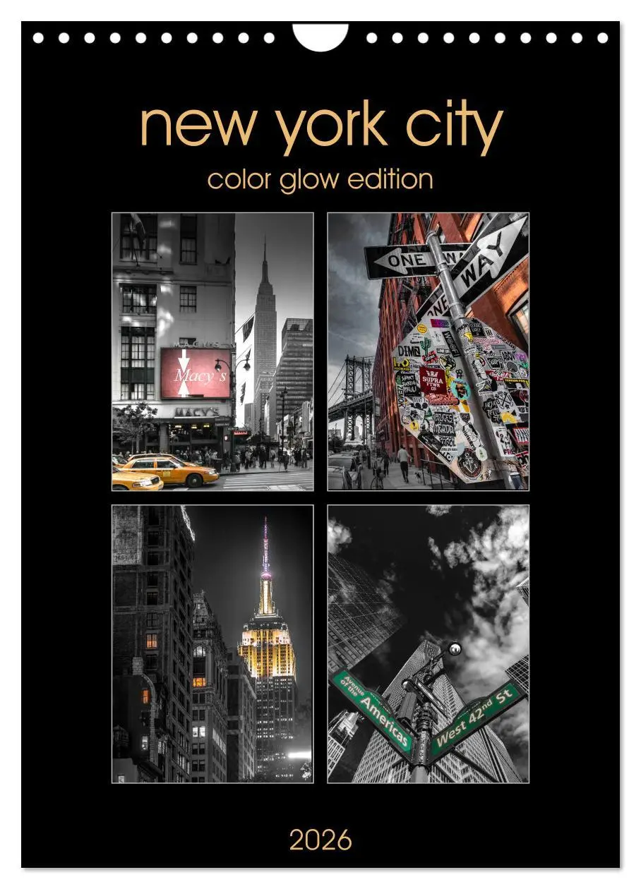 Cover: 9783516398366 | New York City - Color Glow Edition (Wandkalender 2026 DIN A4 hoch),...