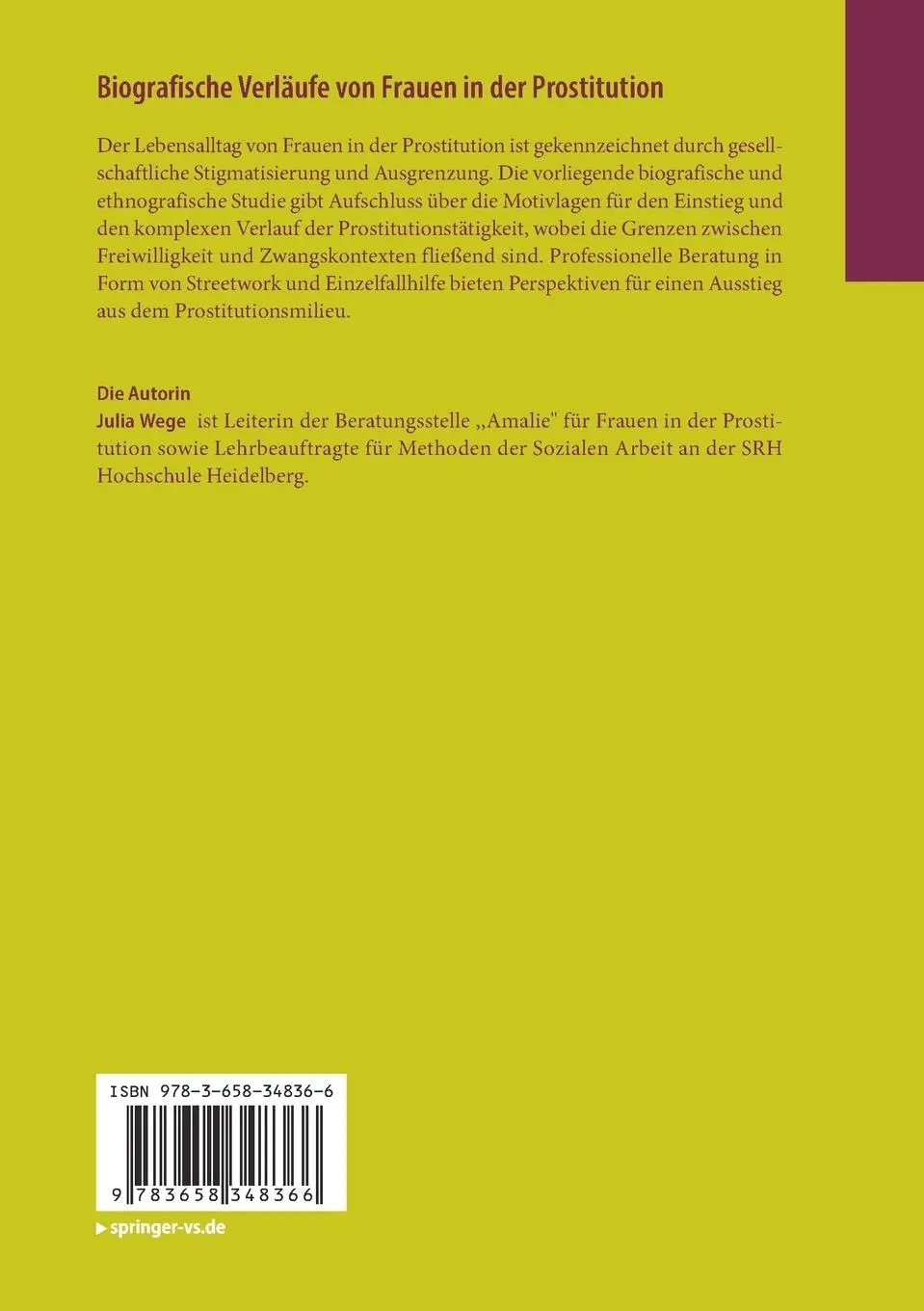 Rückseite: 9783658348366 | Biografische Verläufe von Frauen in der Prostitution | Julia Wege