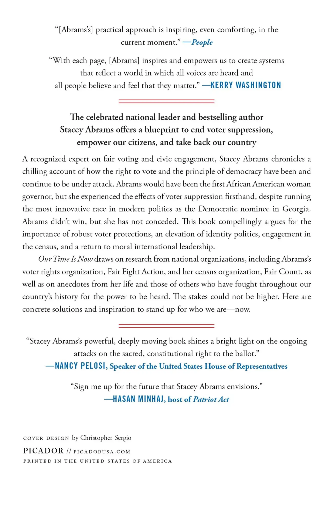 Rückseite: 9781250798466 | Our Time Is Now | Power, Purpose, and the Fight for a Fair America