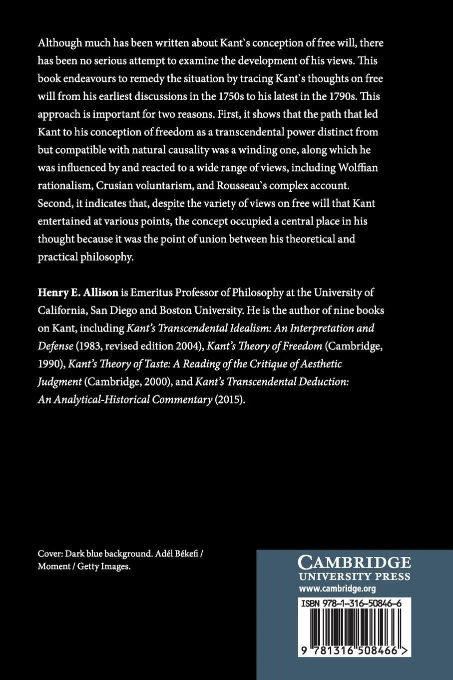 Rückseite: 9781316508466 | Kant's Conception of Freedom | Henry E. Allison | Taschenbuch | 2021