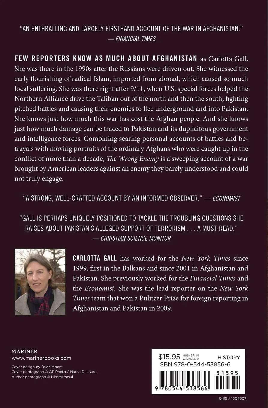 Rückseite: 9780544538566 | The Wrong Enemy | America in Afghanistan, 2001-2014 | Carlotta Gall
