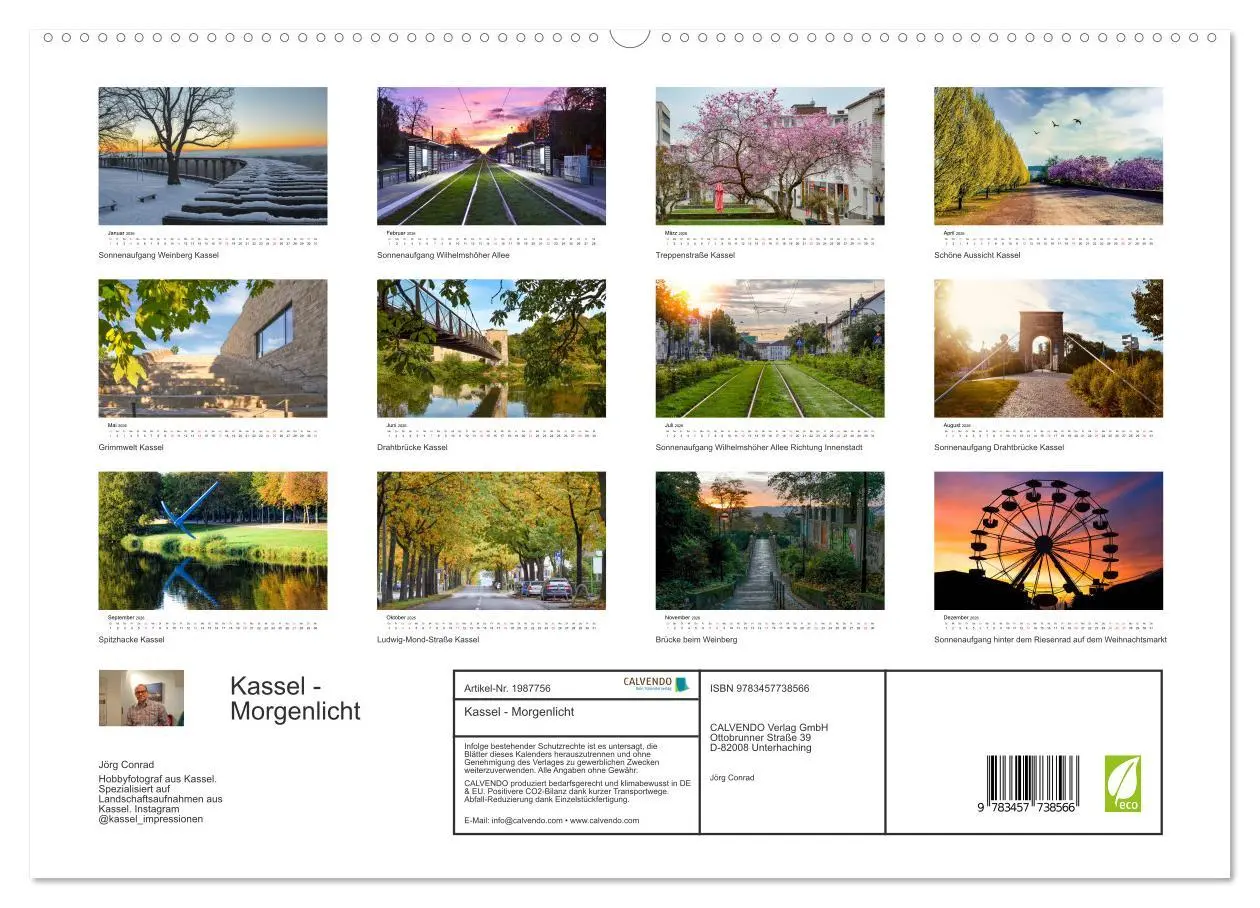 Bild: 9783457738566 | Kassel - Morgenlicht (Wandkalender 2026 DIN A2 quer), CALVENDO...