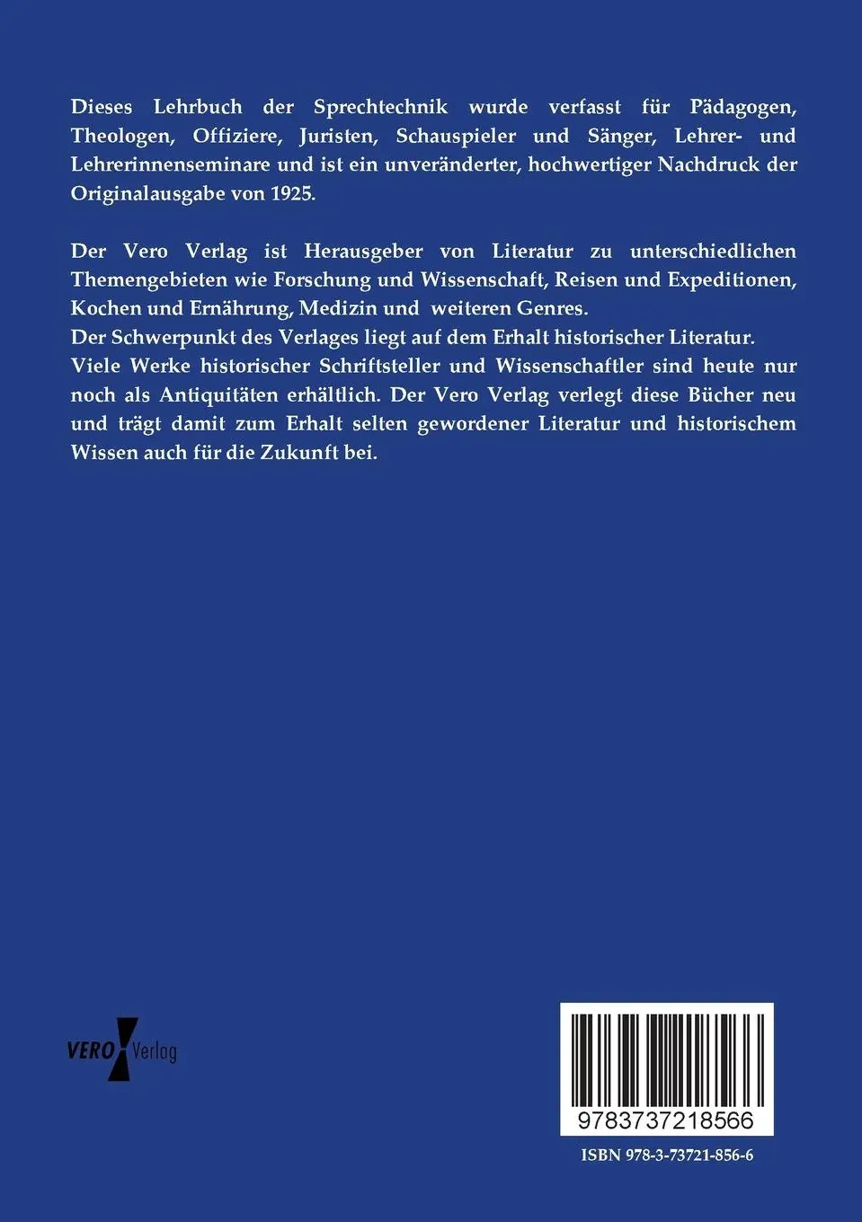 Rückseite: 9783737218566 | Lehrbuch der Sprechtechnik | Hans Calm | Taschenbuch | 120 S. | 2019