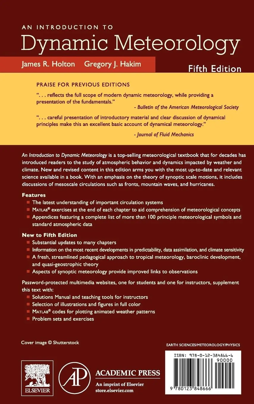 Rückseite: 9780123848666 | An Introduction to Dynamic Meteorology | Gregory J. Hakim (u. a.)